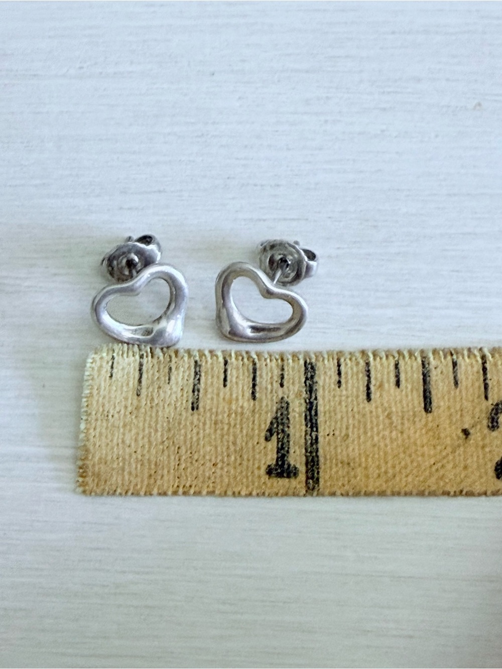 ✨ Tiffany & Co. Sterling Silver Elsa Peretti Open Heart Earrings Gift 11mm ✨ - Picture 13 of 14